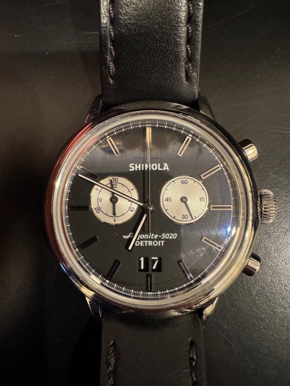 Shinola Bedrock Chronograph Watch with Black Leather Strap - Picture 6 of 14